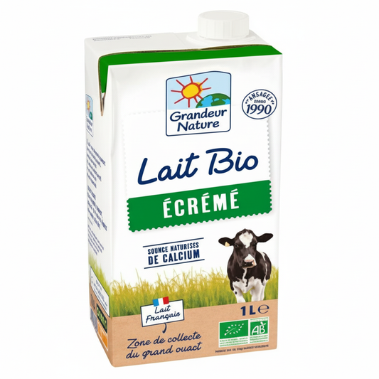 GRANDEUR NATURE -- Lait uht ecreme brique